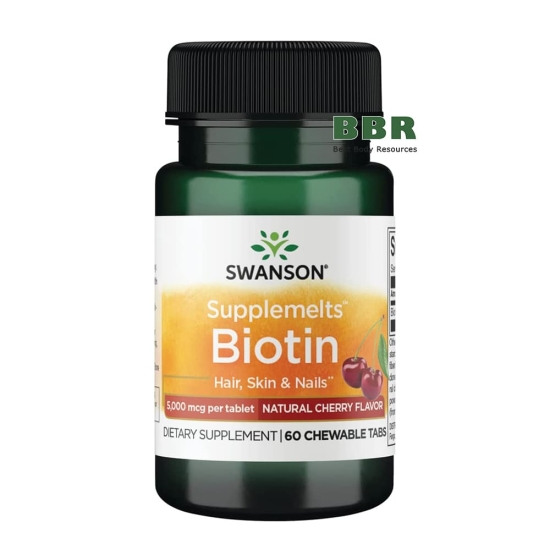 Biotin 5000mcg 60 Chewable Tabs, Swanson фото