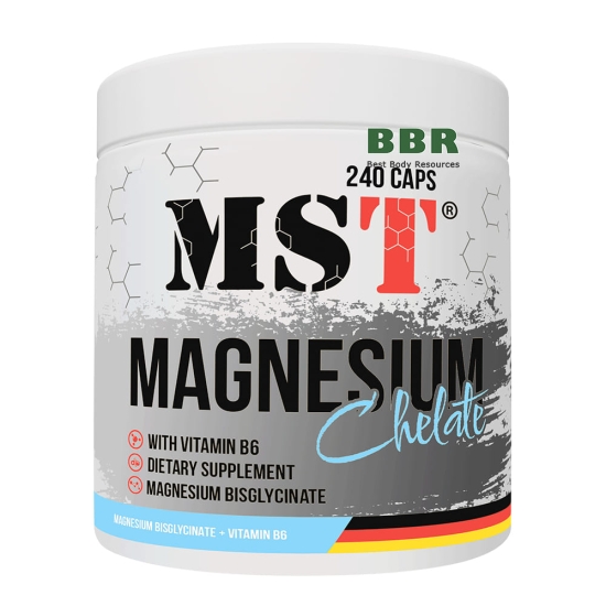 Magnesium Bisglycinate Chelate B6 240 Caps, MST картинка Magnesium Bisglycinate Chelate B6 240 Caps, MST фото