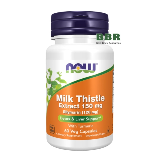 Milk Thistle Extract 150mg Silymarin 120mg 60 Veg Caps, NOW Foods фото