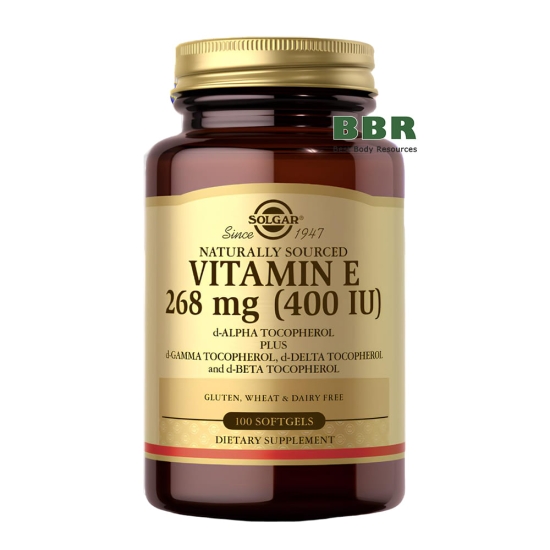 Vitamin E 268mg 400iu 100 Softgels, Solgar фото