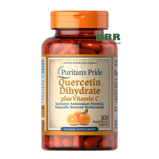 Quercetin 250mg plus Vitamin C 700mg 100 Caps, Puritans Pride фото
