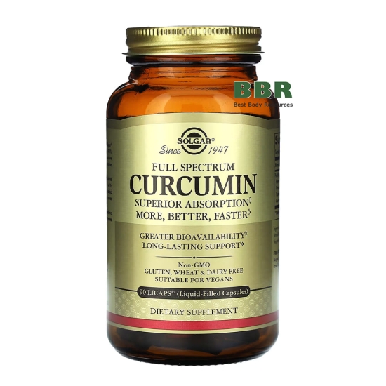 Full Spectrum Curcumin 90 Liq Caps, Solgar фото