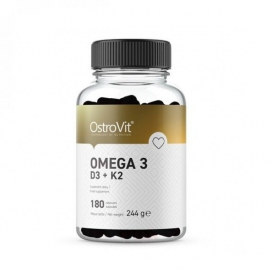 Omega 3 D3 + K2 180 Softgels, OstroVit фото