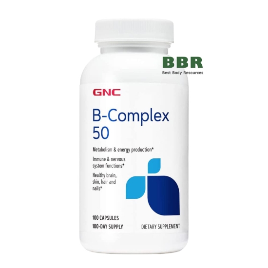 B-Complex 50mg 100 Caps, GNC картинка B-Complex 50mg 100 Caps, GNC фото