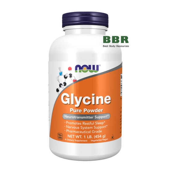 Glycine Pure Powder 454g, NOW Foods фото