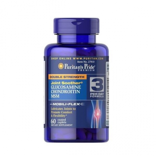 Glucosamine Chondroitin MSM Double 60tab, Puritans Pride фото