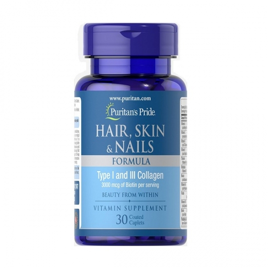 Hair, Skin & Nails 30 Softgels, Puritans Pride фото