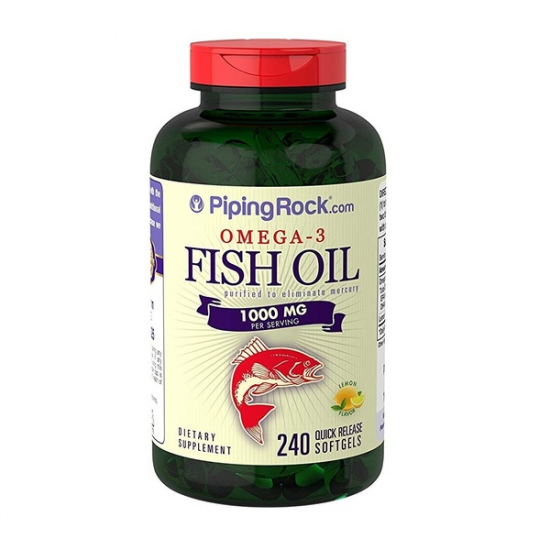 Omega 3 Fish Oil 240 softgels, PipingRock фото