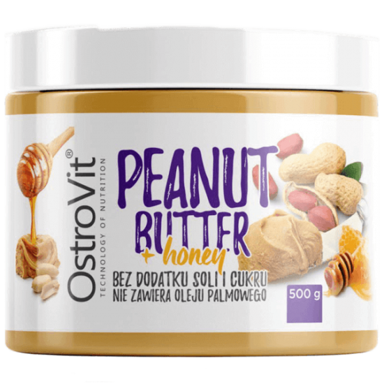 Peanut Butter+ honey 500g, OstroVit фото