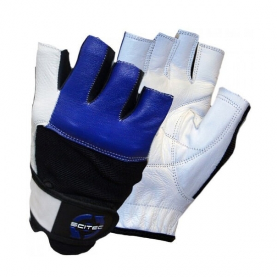 Перчатки Gloves Power Blue With Wrist Wrap, Scitec Nutrition фото