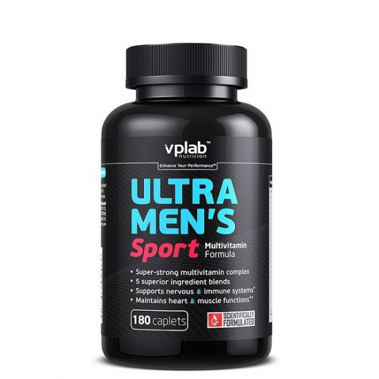 Ultra Mens Sport Multivitamin 180 caps, VP Lab картинка Ultra Mens Sport Multivitamin 180 caps, VP Lab фото