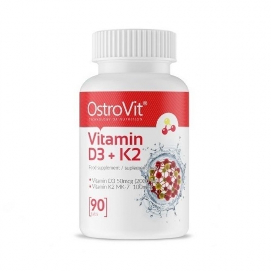 Vitamin D3 + K2 90 Tabs, OstroVit фото