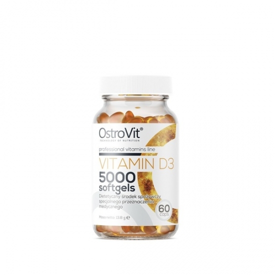 Vitamin D3 5000IU 60 softgels, OstroVit фото