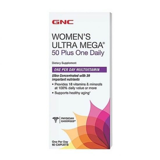 Womens Ultra Mega 50 One Daily 60caps, GNC картинка Womens Ultra Mega 50 One Daily 60caps, GNC фото