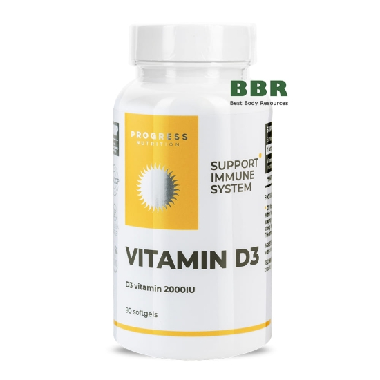 Vitamin D3 2000iu 90 Softgels, Progress Nutrition фото