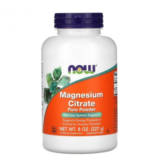 Magnesium Citrate Pure Powder 227g, NOW Foods (Unflavoured) фото