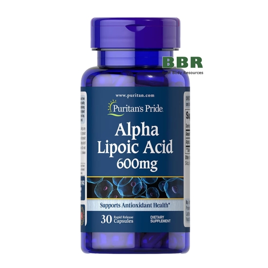 Alpha Lipoic Acid 600mg 30 Caps, Puritans Pride фото