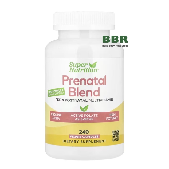 Prenatal Blend Support Pre & Postnatal Health 240 Caps, Super Nutrition фото
