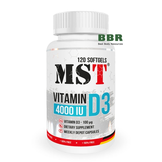 Vitamin D3 4000iu 120 Softgels, MST фото