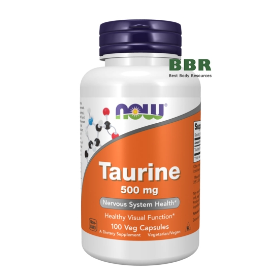 Taurine 500mg 100 Veg Caps, NOW Foods фото