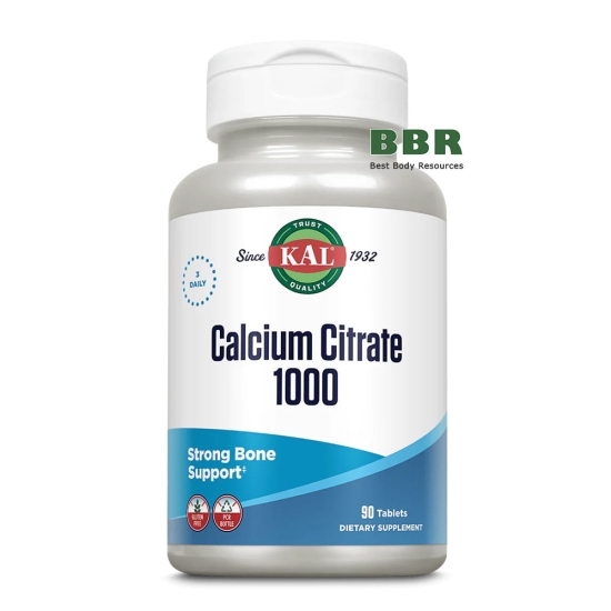 Calcium Citrate 1000 90 Tabs, KAL фото