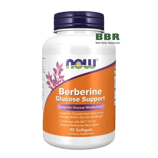 Berberine Glucose Support 400mg 90 Softgels, NOW Foods фото