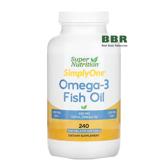 SimplyOne Omega 3 Fish Oil 240 Fish Softgels, Super Nutrition фото