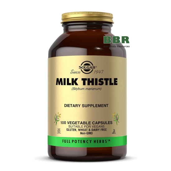 Milk Thistle Features 80% Silymarin 100 Veg Caps, Solgar фото