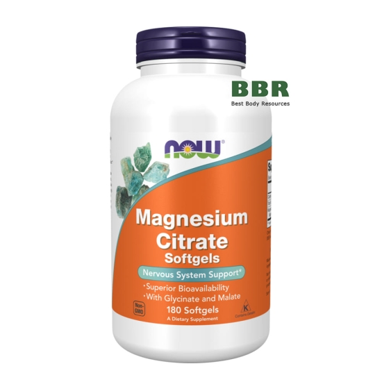 Magnesium Citrate 180 Softgels, NOW Foods фото