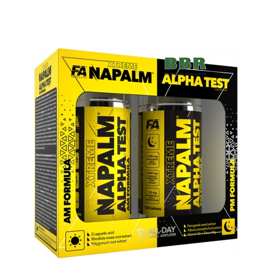 Napalm Alpha Test AM PM Formula 120 Tabs, Fitness Authority фото