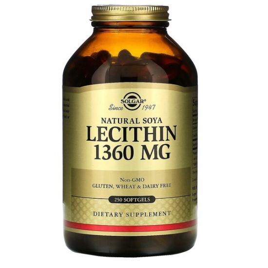 Natural Soya Lecithin 1360mg 250 Softgels, Solgar (Softgels) картинка Natural Soya Lecithin 1360mg 250 Softgels, Solgar (Softgels) фото
