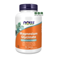 Magnesium Glycinate 200mg 180 Tabs, NOW Foods
