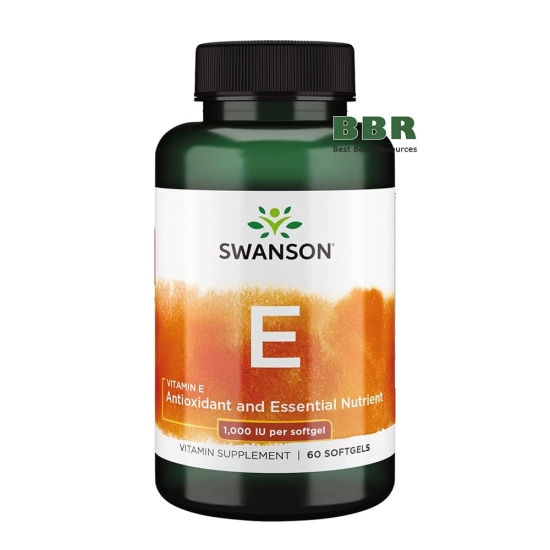 Vitamin E 1000iu 60 Softgels, Swanson фото