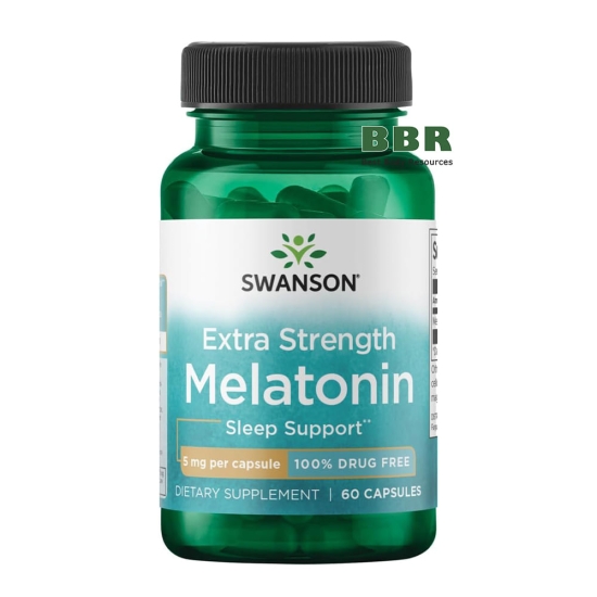 Extra Strength Melatonin 5mg 60 Caps, Swanson фото