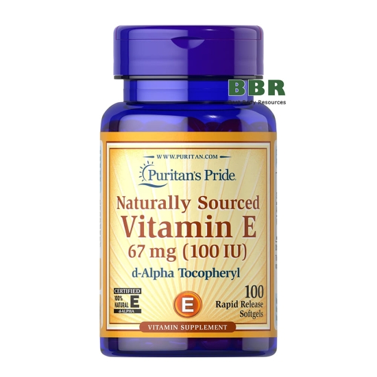 Vitamin E-67mg 100iu 100 Softgels, Puritans Pride фото
