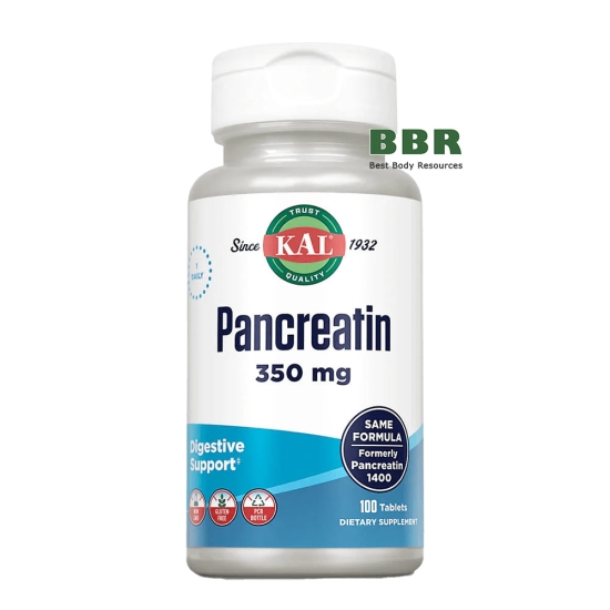 Pancreatine 350mg 100 Tabs, KAL фото