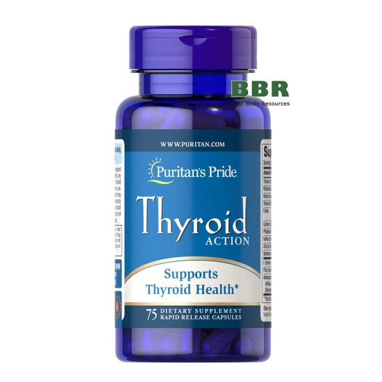 Thyroid Action 75 Caps, Puritans Pride фото