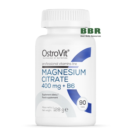 Magnesium Citrate 400mg plus B6 90 Tabs, OstroVit фото