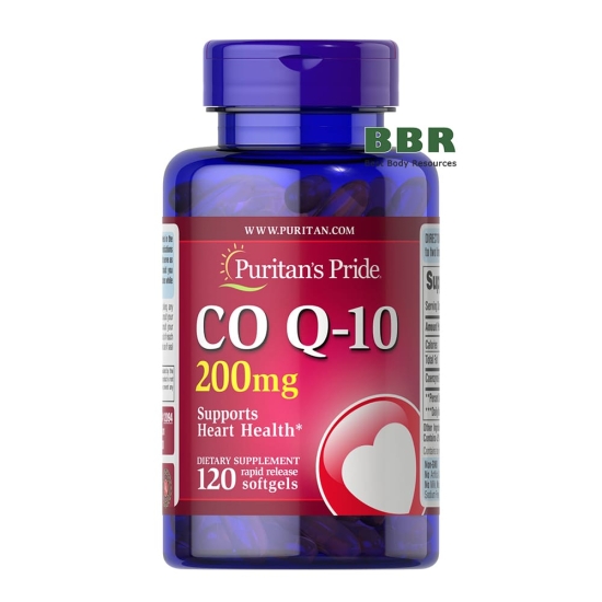 CoQ10 200mg 120 Softgels, Puritans Pride фото