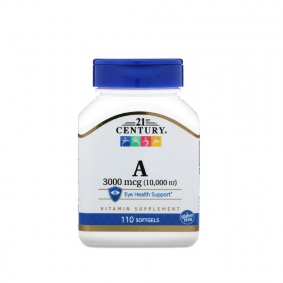 Vitamin A 3000mcg 10000iu 110 Softgels, 21st Century картинка Vitamin A 3000mcg 10000iu 110 Softgels, 21st Century фото