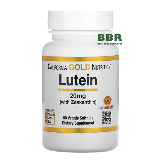 Lutein 20mg 90 Caps, California GOLD Nutrition фото
