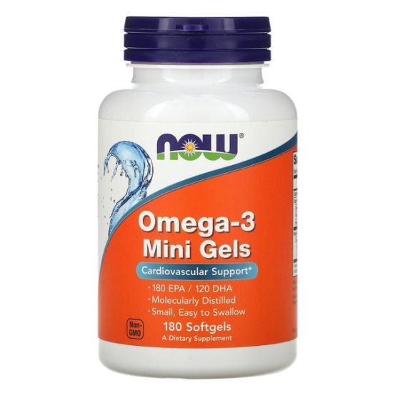 Omega 3 Mini Gels 180 Softgels,NOW Foods фото