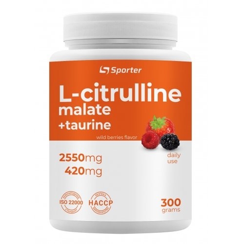 L-Citrulline Malate + Taurine 300g, Sporter фото
