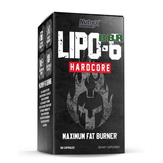 Lipo-6 Hardcore Maximum Fat Burner 60 Caps, Nutrex фото