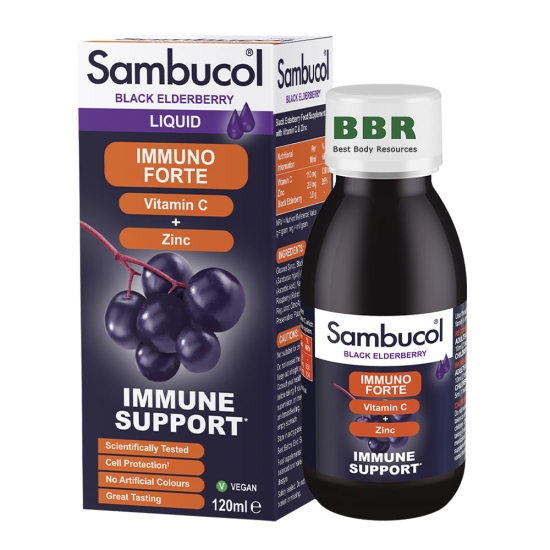 Immune Support Immuno Forte 120ml, Sambucol картинка Immune Support Immuno Forte 120ml, Sambucol фото