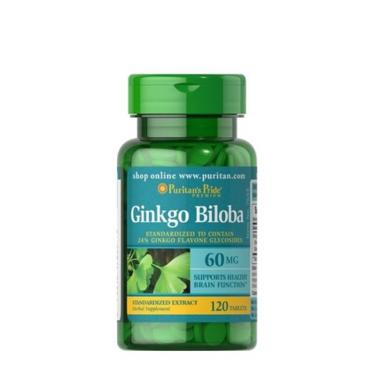Ginkgo Biloba 60mg 120 Softgels, Puritans Pride картинка Ginkgo Biloba 60mg 120 Softgels, Puritans Pride фото