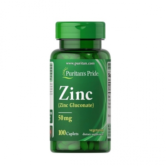 Zinc Gluconate 50mg 100 Tabs, Puritans Pride фото