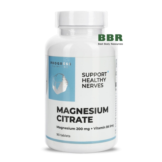 Magnesium Citrate 200mp plus B6 90 Tabs, Progress Nutrition картинка Magnesium Citrate 200mp plus B6 90 Tabs, Progress Nutrition фото