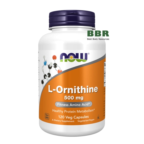 L-Ornithine 500mg 120 Veg Caps, NOW Foods фото
