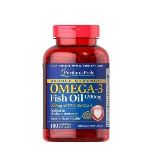 Double Strength Omega 3 1200mg 180 Softgels, Puritans Pride фото